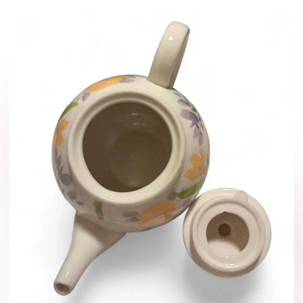 Threshold Floral Watercolor Pastel Spring Easter Ceramic Teapot